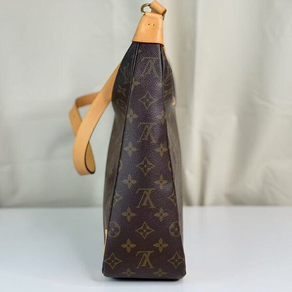 Louis Vuitton Monogram Canvas Shoulder Bag Classic Design with Brown Handles - Picture 2 of 9